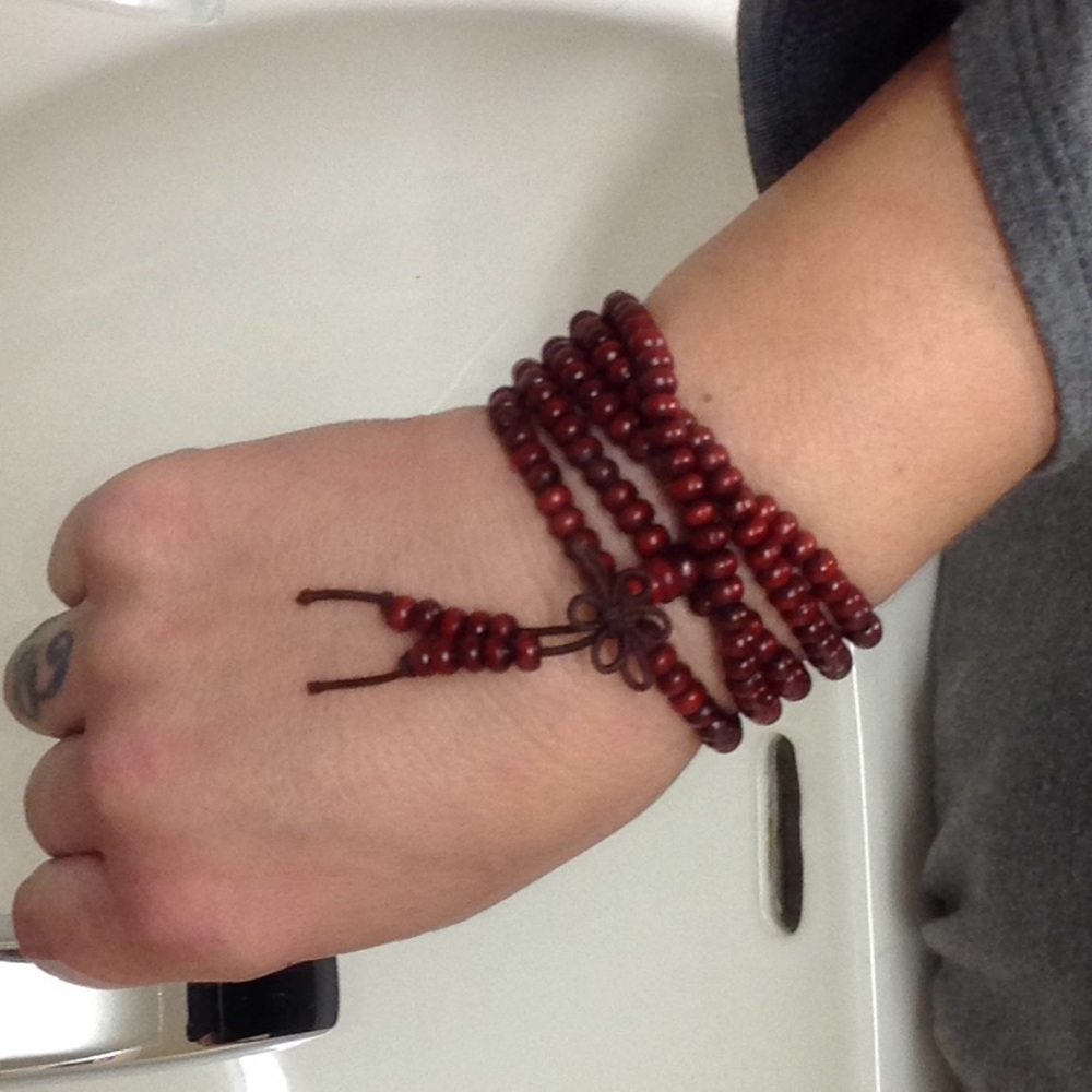 Tibetan Buddhist Wood Bracelet/ Necklace,Maroon
